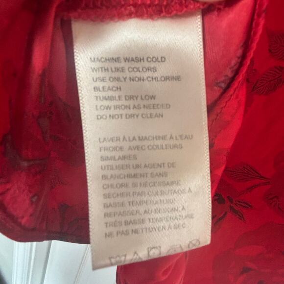 Free people floral one-shoulder satin top Red medium holiday whimsygoth sexy - Picture 5 of 9